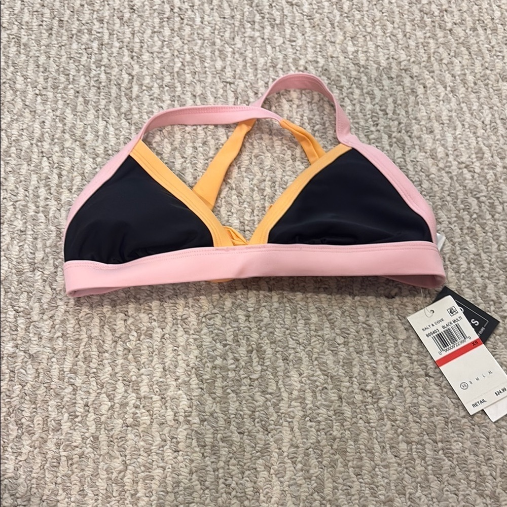 Pink and Black Bikini Top salt & cove
